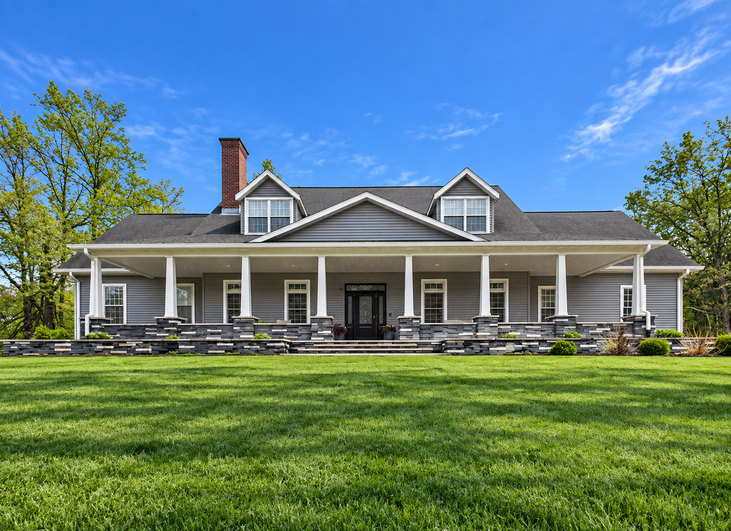 Freshly cleaned home exterior after an ATD pressure washing job